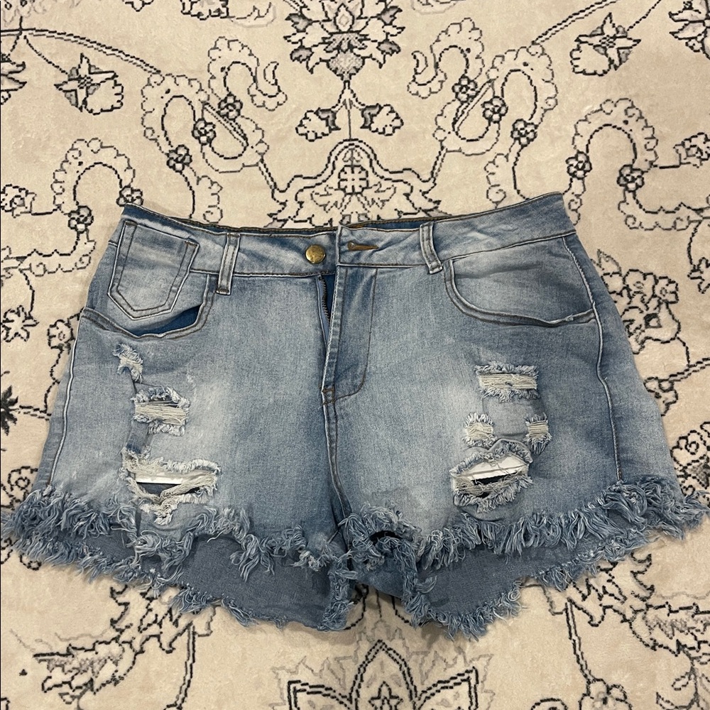 Distressed Denim Women Shorts